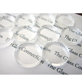 Стеклянный прозрачный кабошон 18 мм - плоский, монетка, толщина 4-5 мм , 1 шт