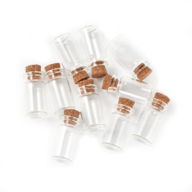 Декоративная стеклянная бутылочка с пробкой высотой 16*28 мм , 1 шт