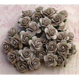 Набор розочек 25 мм серого цвета, 5 шт.