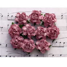 Набір трояндочок 25 мм рожевого кольору, 5 шт.