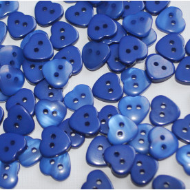 Пластикова ґудзик, колір синій, два отвори, розмір 11 * 12 мм