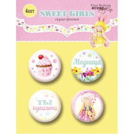 Набор скрап-фишек для скрапбукинга Sweet Girls от Scrapmir
