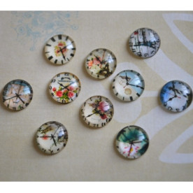 Набір скляних кабошонов Париж навесні, 10 шт, 12 мм