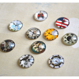 Набор стеклянных кабошонов Карты, 10 шт, 12 мм