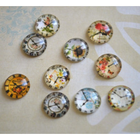 Набір скляних кабошонов Vintage 4, 10 шт, 12 мм