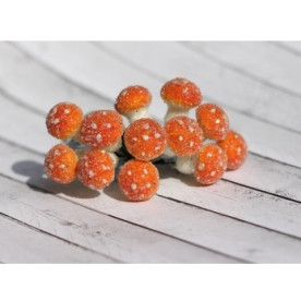 Набор веточек грибочки оранжевые в обсыпке, 12 шт от Hobby&You