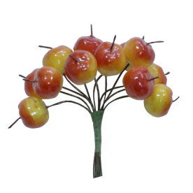 Набор веточек Яблочки желто-красные, 12 шт , красный от Hobby&You