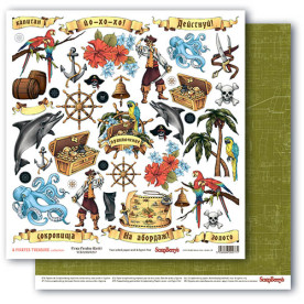 Двусторонняя бумага Пиратские приключения, 30,5х30,5 см от ScrapBerry's