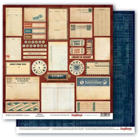 Двосторонній папір Вінтаж Картки 1, 30,5х30,5 см від ScrapBerry's