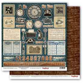 Двосторонній папір Картки Вінтажний стиль, 30,5х30,5 см від ScrapBerry's 