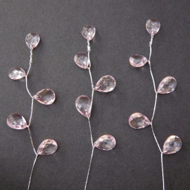 Стрази на стеблі, рожеві, 1 гілочка