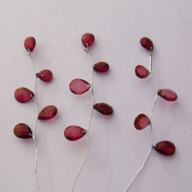 Стрази на стеблі, бордові, 1 гілочка