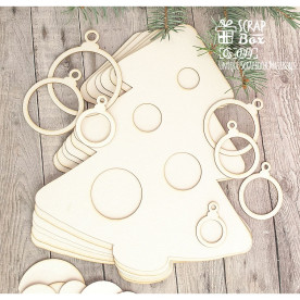 Основа для альбома в форме елочки с шариками, 6 шт, 220*259 мм от Scrapbox