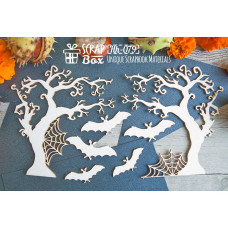 Чіпборд Дерева і кажани, 23 * 65 мм від Scrapbox