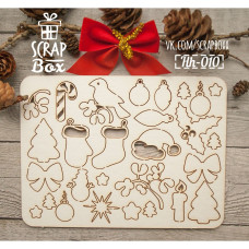 Чіпборд набір Новорічний, 130 * 95 мм від Scrapbox