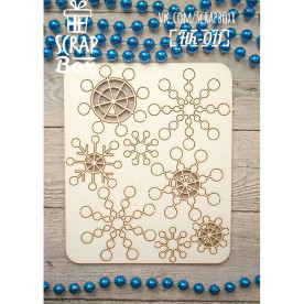 Чіпборд набір сніжинки геометричні, 125х105мм, Scrapbox