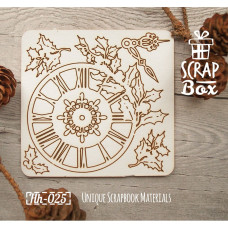Чіпборд годинник з гостролистом, 75 * 72 мм від Scrapbox