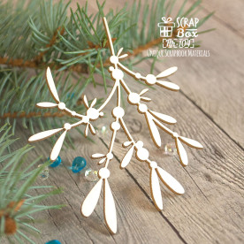 Чипборд веточка омелы маленькая, 92*75 мм от Scrapbox