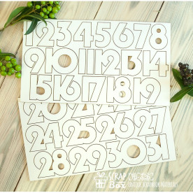 Чипборд набор чисел для рождественского календаря, 211*243 мм от  Scrapbox