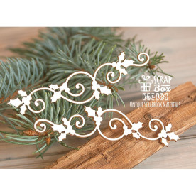 Чипборд новогодние бордюры с остролистом, (2 шт), 85*23 мм от Scrapbox