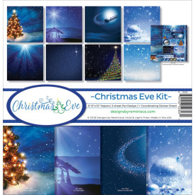 Набір паперу Christmas Eve, 30 * 30 см, 8 листів + лист з наклейками від Reminisce