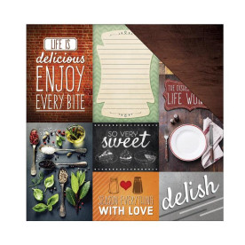 Двусторонняя бумага Delish Tags, 30*30 см, 1 лист от Paper House