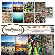 Набір паперу Gone Fishing, 30 * 30 см, 8 листів + лист з наклейками від Reminisce