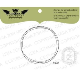 Акриловий штамп Рамка-дудлінг коло, 4,8 * 4,7 см, Lesia Zgharda