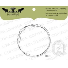 Акриловий штамп Рамка-дудлінг коло прошитий, 4,8 * 4,8 см, Lesia Zgharda
