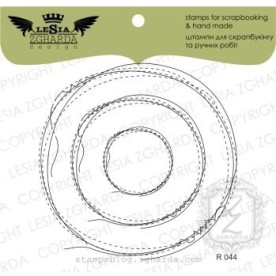 Набор акриловых штампов Рамка-дудлинг Прошитый круг, 3 шт, Lesia Zgharda