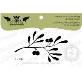 Акриловый штамп Веточка с листьями и ягодами, Lesia Zgharda