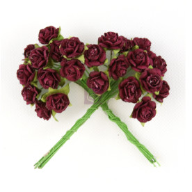 Букетик декоративных розочек Artist's Aids Mini Roses, цвет - бургунди, 12 шт. от Prima