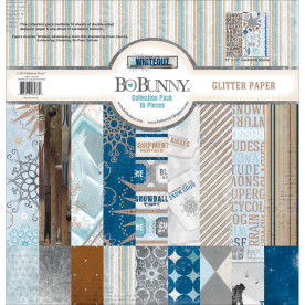 Набір паперу "Whiteout" 30х30 см 18 аркушів + лист з наклейками від Bo-Bunny