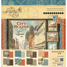 Набор бумаги Cityscapes 8 листов, 30*30 см Graphic 45