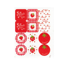 Набор наклеек Strawberry, 12 шт, 28*28 мм 