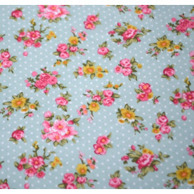 Тканина на клейовий основі Квіти на блакитному тлі, 297х210 мм