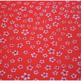 Тканина на клейовий основі рожеві бутони на рожевому тлі горошок, 297х210 мм