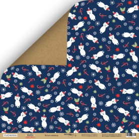 Лист двусторонней бумаги Белый Медведь, 30*30 см от Scrapmir