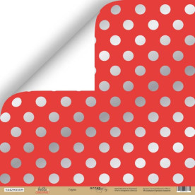 Лист односторонней бумаги с серебряным тиснением Горох 30x30 от Scrapmir