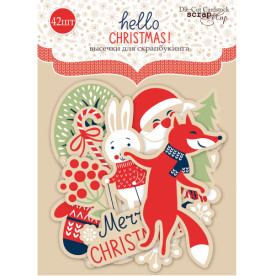 Набор высечек для скрапбукинга, Hello Cristmas, 42 шт, Scrapmir