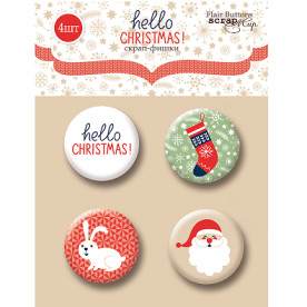 Набір скрап-фішок для скрапбукінгу Hello Cristmas 4 шт від Scrapmir