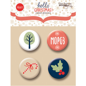Набор скрап-фишек для скрапбукинга Hello Cristmas (2) 4 шт от Scrapmir