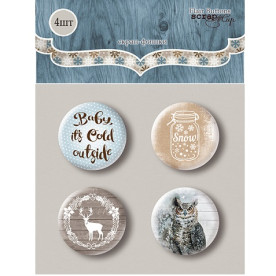 Скрап-фишки для скрапбукинга "Rustic Winter", набор 4шт от Scrapmir