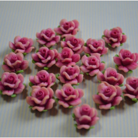 Кабошон Троянда з полімерної глини, колір рожевий, розмір 20 мм