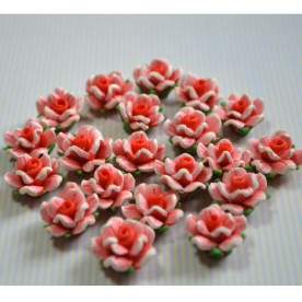 Кабошон Розочка из полимерной глины , цвет красный, размер 20 мм