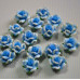 Кабошон Розочка из полимерной глины , цвет голубой, размер 20 мм