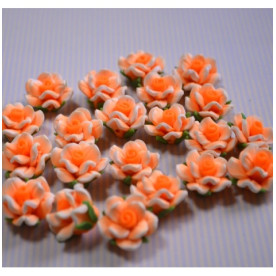 Кабошон Троянда з полімерної глини, колір помаранчевий, розмір 20 мм