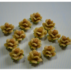 Кабошон Розочка из полимерной глины , цвет коричневый, размер 20 мм