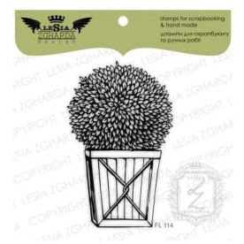 Акриловий штамп Кущ в ящику, 4,8 * 7,6 см, Lesia Zgharda