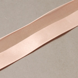Стрічка з органзи та атласу персикового кольору, 25 мм, 90 см